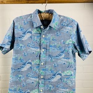Shark print boys Gap button down shirt